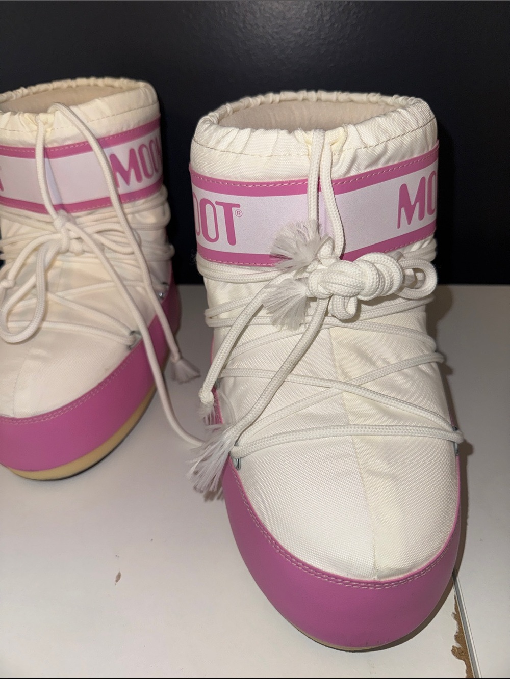 Moon Boot White and Pink Women's Winter Boot